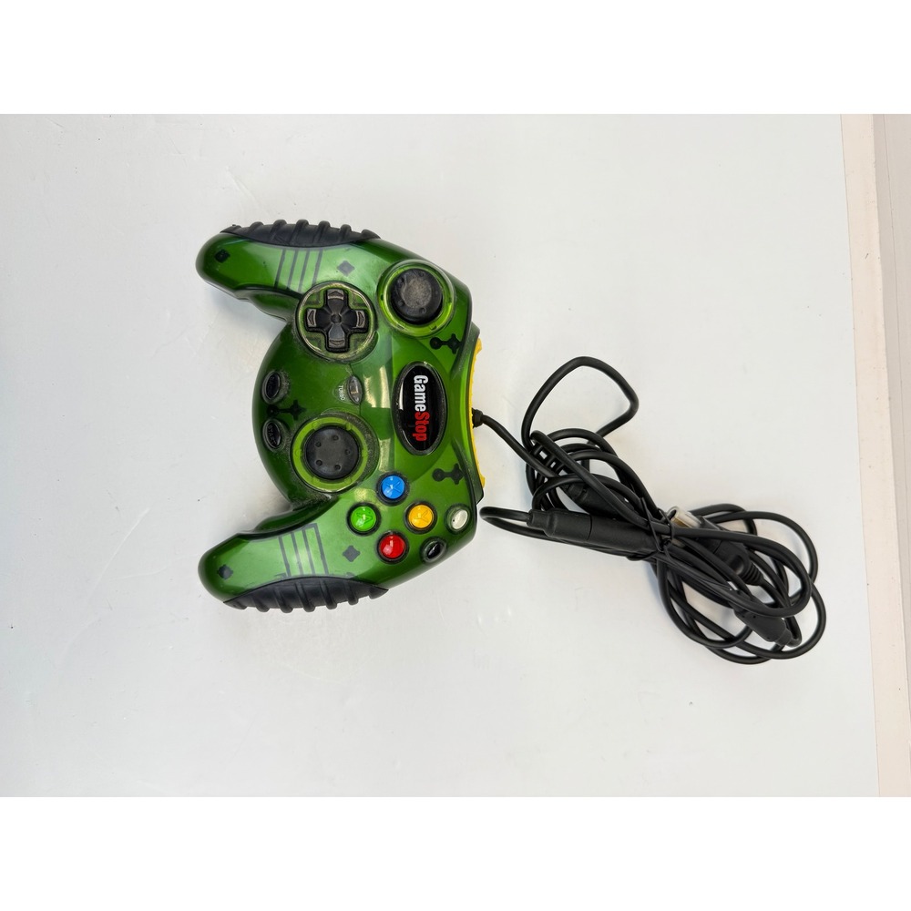 GameStop Xbox Controller Green Translucent Wired Dual Port Untested